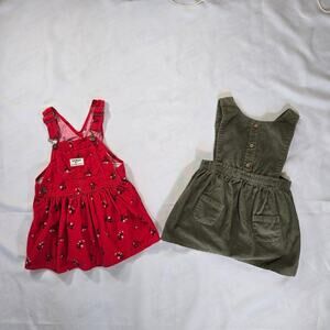 Oshkosh And Carter's Bundle Of Two Toddler Corduroy Jumpers. Size 24 months.